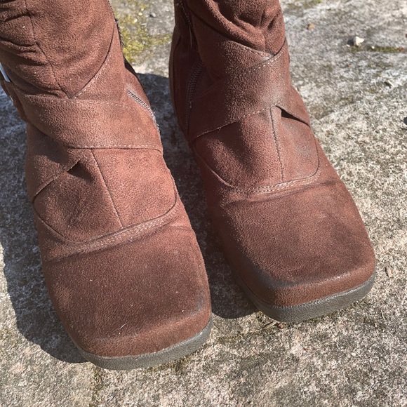 Top Moda Lined Womens 12” Tall Brown Boots Size 5 Faux Suede Fashion - Picture 7 of 12